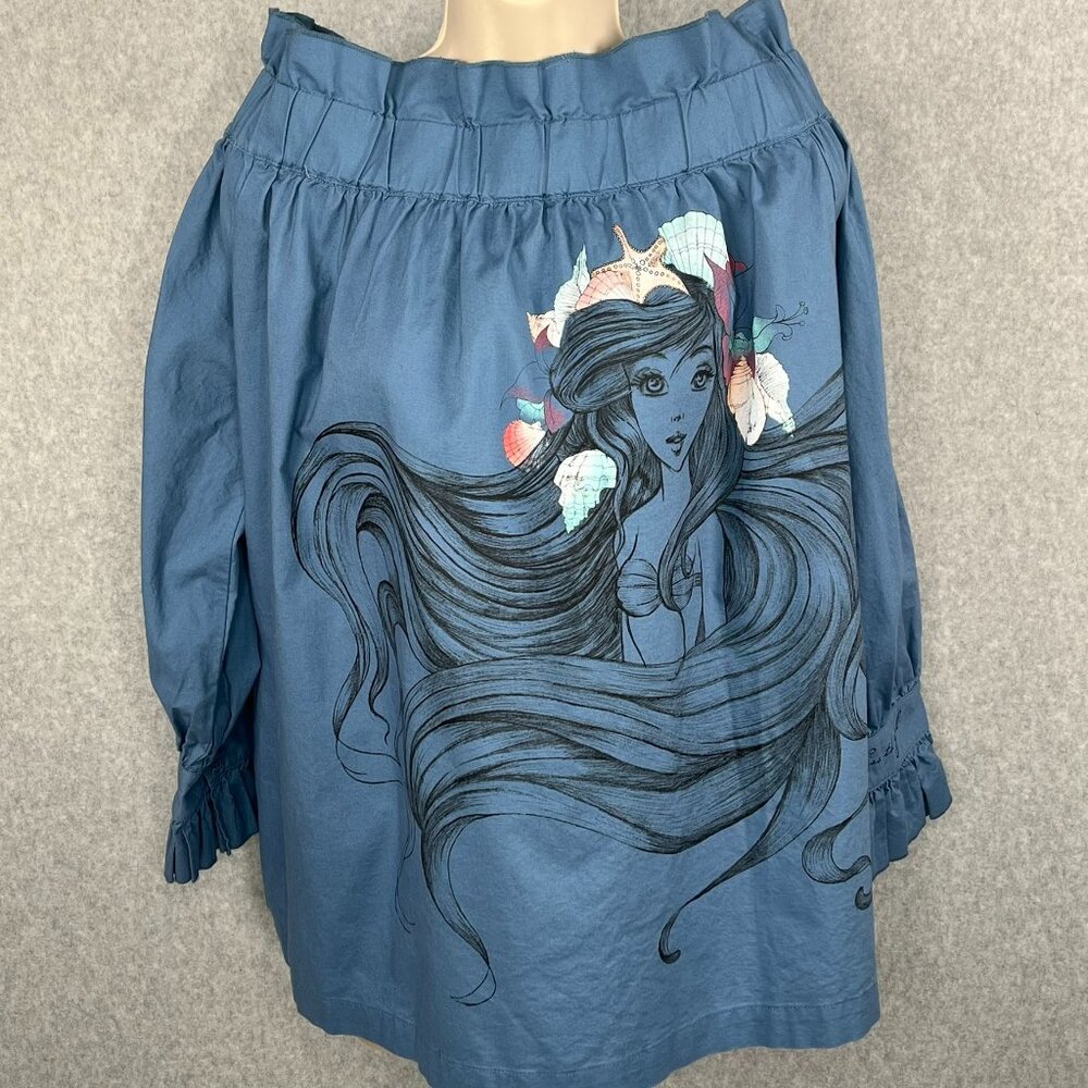 Disney Parks Ariel Little Mermaid Top Shirt W XL Off Shoulder Ruffle Bounding